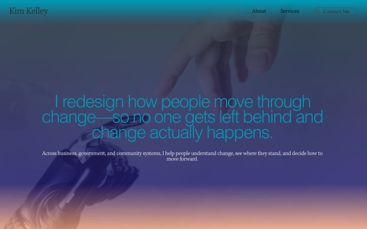 Before: current site, the first screen of the page